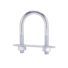 Brida prindere panou gard zincata cu placuta si piulite pentru stalp 42,4 mm
