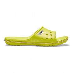 Papuci Crocs Crocband II Slide Verde - Tennis Ball Green/White