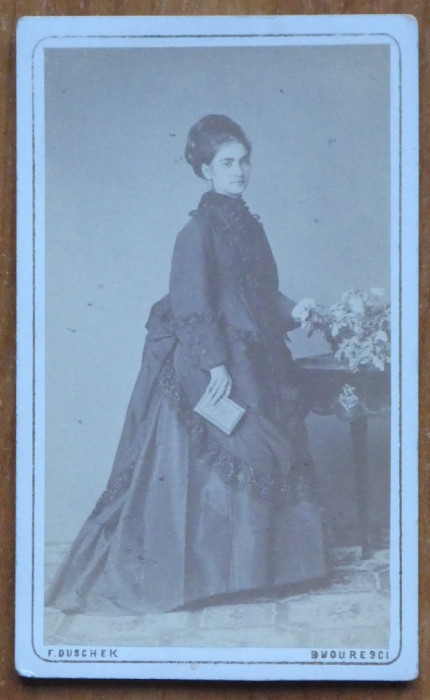Foto Franz Duschek pe carton , secol 19 , doamna