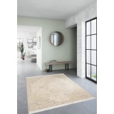 Covor Model RE BORN 21701-850, Marime 80 x 150 cm, Bej, Bumbac reciclat si Polipropilena, Living, Dormitor, Sufragerie, Birou
