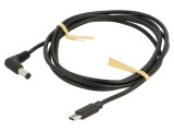 Cablu USB-C Goobay 1,5m cu mufă DC 5,5x2,1 unghi negru 78973