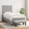 VidaXL Pat box spring cu saltea, gri deschis, 90x190 cm, textil 3136637