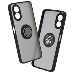 Husa Oppo A38 Techsuit Glinth cu inel suport stand magnetic, negru foto