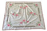 FATA DE MASA VINTAGE DIN BUMBAC CU MODEL &Icirc;N CRUCIULIȚE