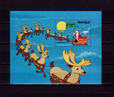Anguilla 1981 &amp;quot;Disney- Craciun &amp;#039;81 &amp;quot;, $5 , colita 40 ,MNH foto