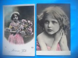 HOPCT 1802 COPII--ROMANTICA-FRANTA-LOT 2 CARTI POSTALE VECHI-CIRCULATE
