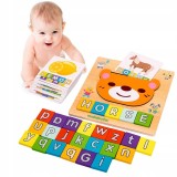Joc educativ din lemn Invata cuvinte in limba engleza cu cartonase,+5 ani