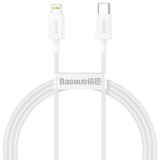 CABLU alimentare si date Baseus Superior, Fast Charging Data Cable pt. smartphone, USB Type-C la Lightning Iphone PD 20W, 1.5m, alb &quot;CATLYS-B02&quot; (timb