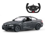 Masina cu Telecomanda BMW M3 Neagra, Scara 1:14, Rastar, Lumini, Viteza 10km/h, Jucarie Baieti, Replica Oficiala