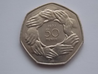 50 PENCE 1973-GBR-COMEMORATIVA foto