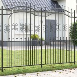 vidaXL Gard de grădină Gri 215 cm Oțel vopsit &icirc;n pulbere