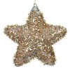 Ornament Crăciun, Stea Spumă, Glitter, Bej șampanie, 9cm, Oem