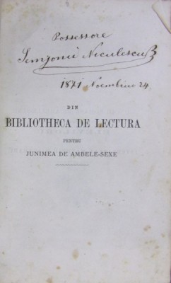 COLECTIE DE TITLURI SCRISE de J.M. RIURENU (1868-1870) / SCIINTA ELEMENTARA de ION C. LERESCU (1868) foto