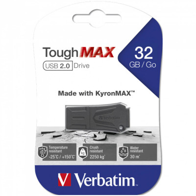 Memorie USB Verbatim ToughMax 32GB, USB 2.0, Negru foto