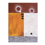Tablou abstract pictat manual gigant - Interplanetar, 120x90cm ulei pe panza in relief efect 3D, gata de agatat pe perete