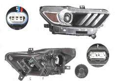 Far Ford Mustang, 01.2015-, fata, Dreapta, xenon; Tip= USA; D3S+LED; manual; fara unitate control; fara ballast; omologare: SAE, TYC foto