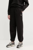 Puma pantaloni de trening femei, culoarea negru, neted, 629753