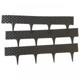 Set 3 borduri pentru delimitare gradina Rattan Palisade 2.4 m, 820x95/200 mm, Maro