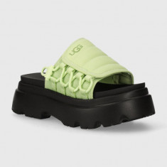 UGG papuci Callie femei, culoarea verde, cu platforma, 1152697