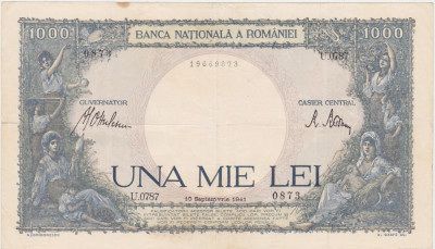 ROMANIA 1000 lei 1941 VF foto