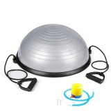 Minge fitness pentru echilibru, cu extensoare si pompa inclusa, 200kg, 57x25cm, gri Household NewTrend