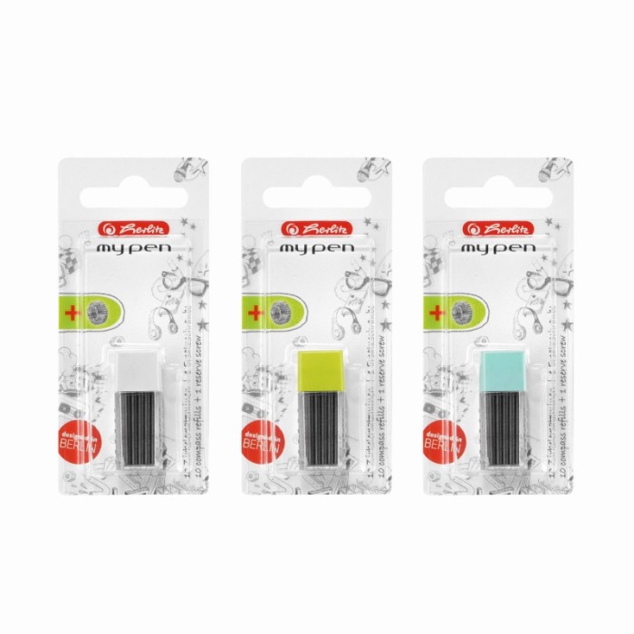 Rezerva mina compas My.Pen set 10 diverse culori, Herlitz