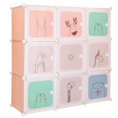 Dulap copii, modular cu 9 compartimente, PVC, 110x110x37 cm, multicolor Household NewTrend