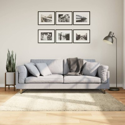 vidaXL Covor pufos &amp;quot;PAMPLONA&amp;quot; cu fire &amp;icirc;nalte, auriu modern, 160x160 cm foto