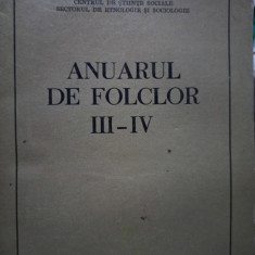 Anuarul de Folclor III - IV (1983)