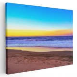 Tablou peisaj cu mare si plaja la apus de soare Tablou canvas pe panza CU RAMA 60x80 cm