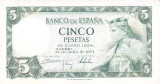 Bancnota Spania 5 Pesetas 1954 - P146 XF++