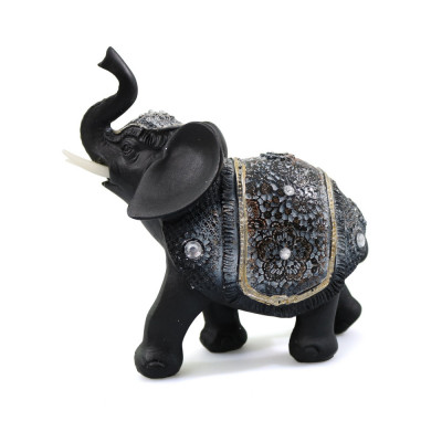 Statueta Black Elephant Silver din rasina, Negru, 14cm ComfortTravel Luggage foto