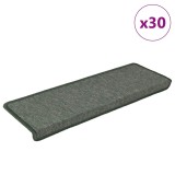 Cumpara ieftin Covorase pentru scari, 30 buc., 65x21x4 cm, verde inchis, cu margini dreptunghiulare
