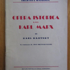 Karl Kautsky - Opera istorica a lui Karl Marx