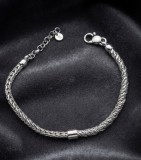 Cumpara ieftin Bratara din Argint 925 , zMetropolitan Braid, - Model Asimetric cu Lant Spic E i Sectiune Rasucita