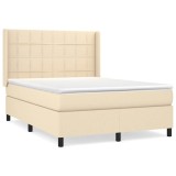 Cumpara ieftin Pat continental cu saltea, crem, 140x200 cm, material textil