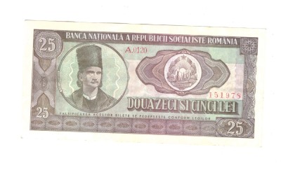 Bancnota 25 lei 1966, stare buna foto