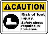 Warning Safety Shoes Required Sign