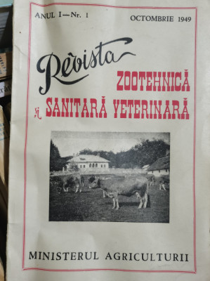 1949 Revista Zootehnica si sanitara veterinara nr. 1, an 1 foto