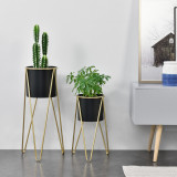 Suport plante cu picioare hairpin HederaSG 2 bucati negru auriu masuri diferite [en.casa] HausGarden Leisure, [en.casa]