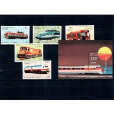 Congo 1991 - Trenuri, cai ferate, serie si colita neuzata