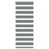 vidaXL Jaluzea tip zebra gri &icirc;nchis lățime țesătură 50,9 cm poliester