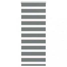 vidaXL Jaluzea tip zebra gri &icirc;nchis lățime țesătură 50,9 cm poliester