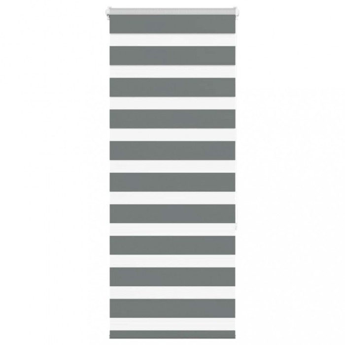 Jaluzea tip zebra gri &icirc;nchis lățime țesătură 50,9 cm poliester