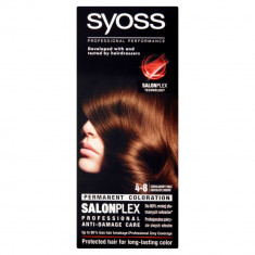 Vopsea de Par Permanenta SYOSS Color Baseline, 4-8 Nuanta Saten Ciocolatiu, 115 ml, Vopsea Permanenta, Vopsea SYOSS, Vopsea de Par Profesionala