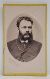 FOTOGRAF NESTOR HECK , IASI , DOMN CU BARBA , FOTOGRAFIE EMBOSATA , FORMAT C.D.V. , SFARSITUL SEC. XIX