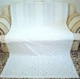 Fata de masa Vintage din bumbac cu broderie sparta si margine din dantela de bumbac