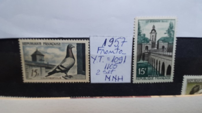 1957-Franta YT=1091,1105 2 set MNH