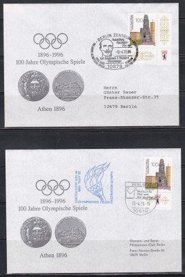 Germania 1996 - Centenarul J.O., 2 FDC-uri foto