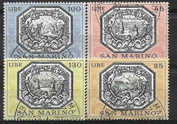 B0606 - San Marino 1972 - Legende 4v.stampilat,serie completa